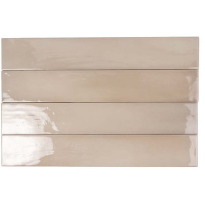 Beige 2.6x16 Glossy Ceramic Subway Tile (38 pack, 10.76 sq ft/case)