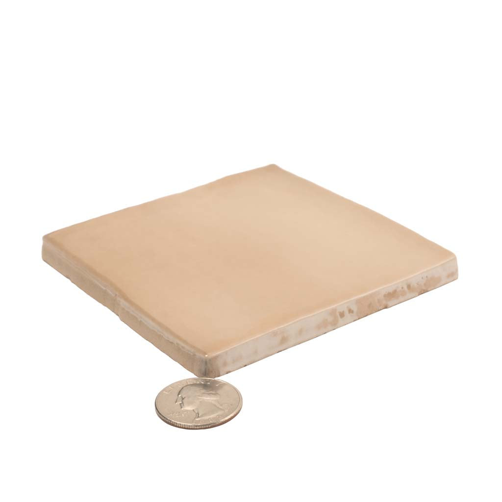 Beige 4x4 Glossy Square Ceramic Tile (60 pack, 6.48 sq ft/case)