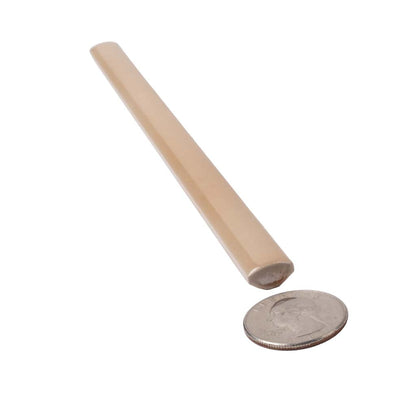 Beige 0.5x8 Glossy Ceramic Pencil Tile Trim (10 pack, 0.3 sq ft/case)