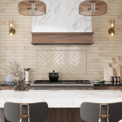 Beige 2.6x16 Glossy Ceramic Subway Tile (38 pack, 10.76 sq ft/case) - Sample