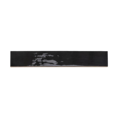 Black 2.6x16 Glossy Ceramic Subway Tile (38 pack, 10.76 sq ft/case)