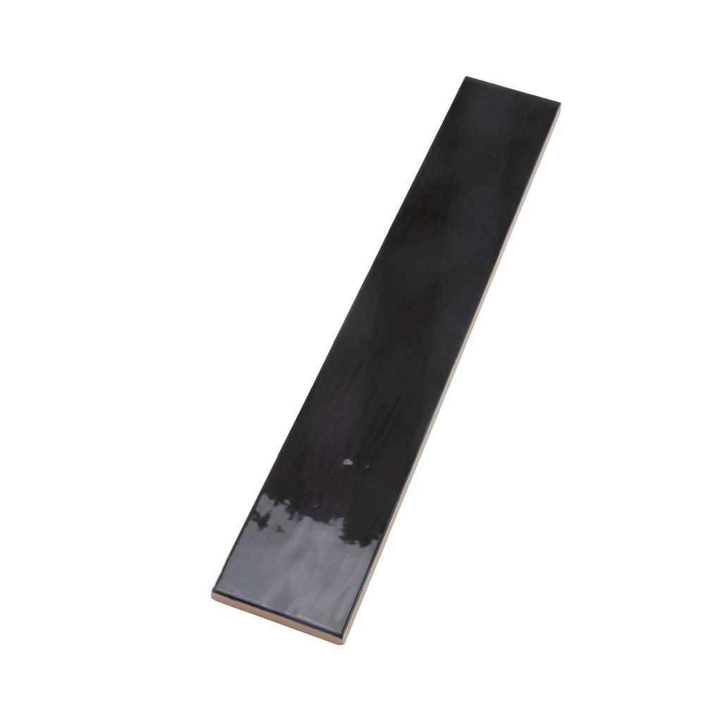 Black 2.6x16 Glossy Ceramic Subway Tile (38 pack, 10.76 sq ft/case)