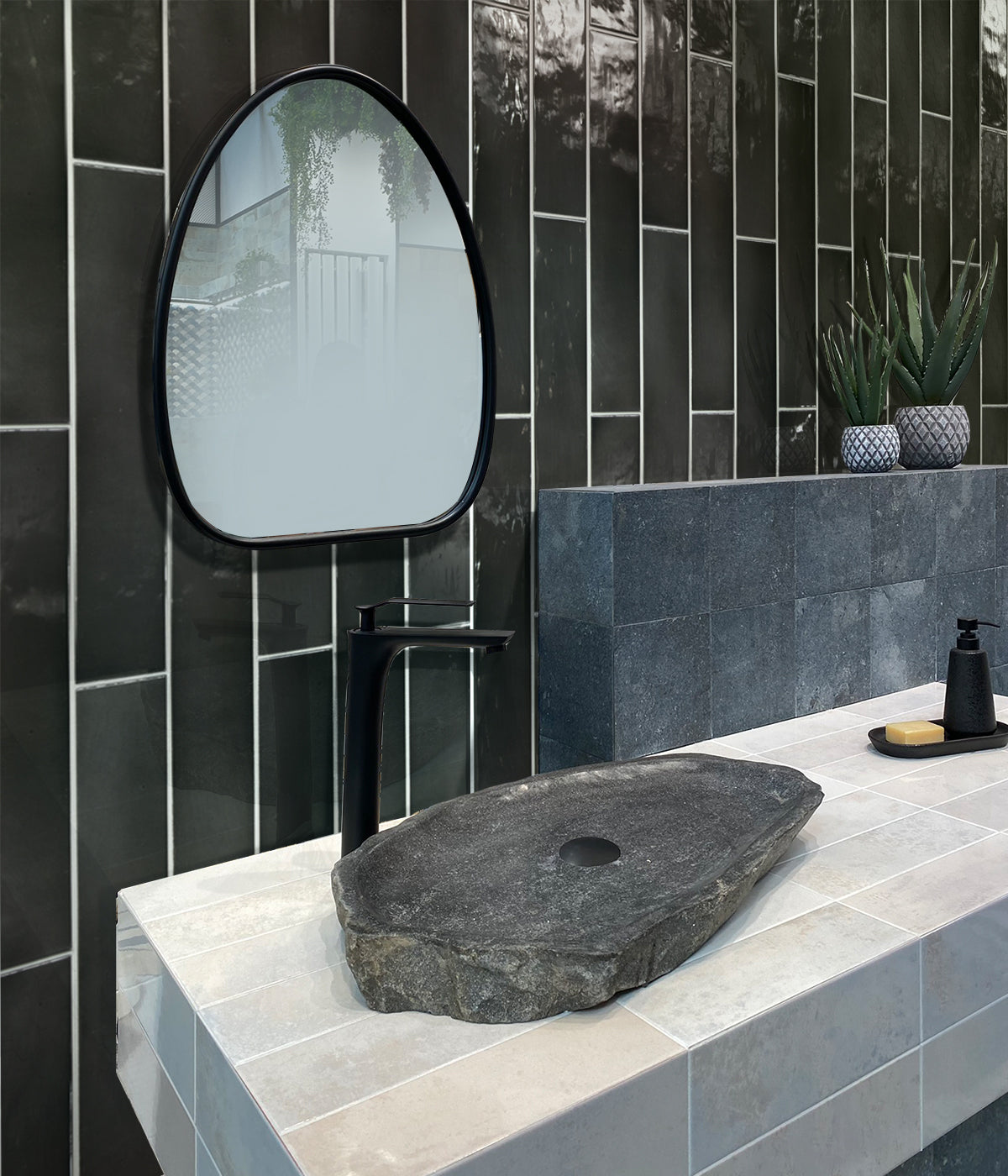 Black 2.6x16 Glossy Ceramic Subway Tile (38 pack, 10.76 sq ft/case)