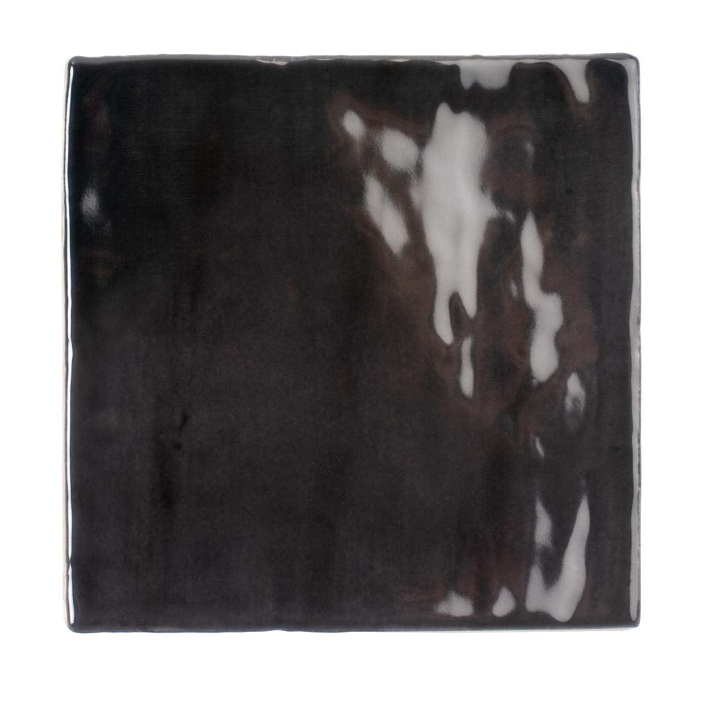 Black 4x4 Glossy Square Ceramic Tile (50 pack, 5.38 sq ft/case)