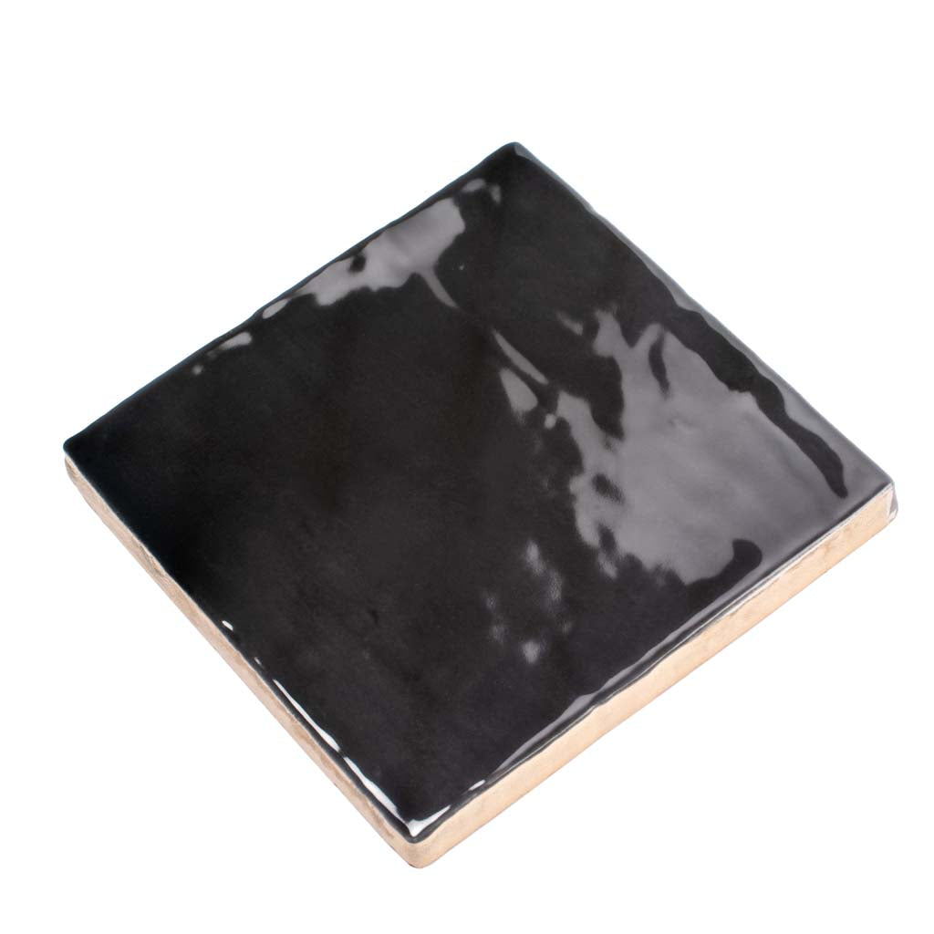 Black 4x4 Glossy Square Ceramic Tile (50 pack, 5.38 sq ft/case)