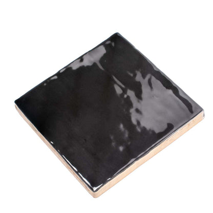 Black 4x4 Glossy Square Ceramic Tile (50 pack, 5.38 sq ft/case)
