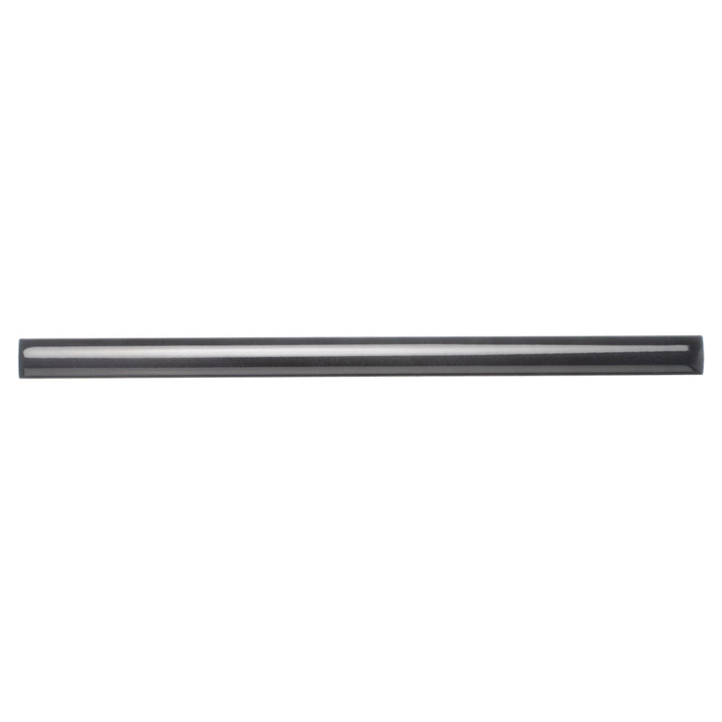 Black 0.5x8 Ceramic Glossy Pencil Tile Trim (10 pack, 0.3 sq ft/case)