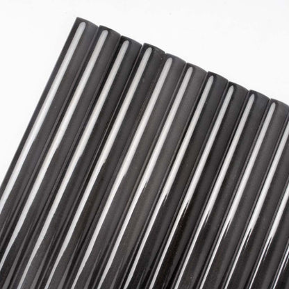 Black 0.5x8 Ceramic Glossy Pencil Tile Trim (10 pack, 0.3 sq ft/case)
