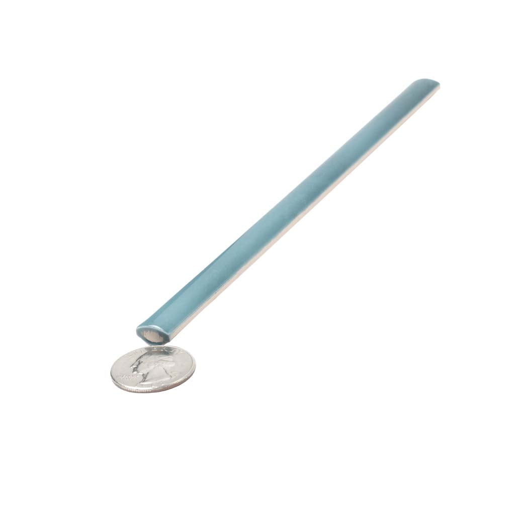 Teal Green 0.5x8 Glossy Ceramic Pencil Tile Trim (10 pack, 0.3 sq ft/case)