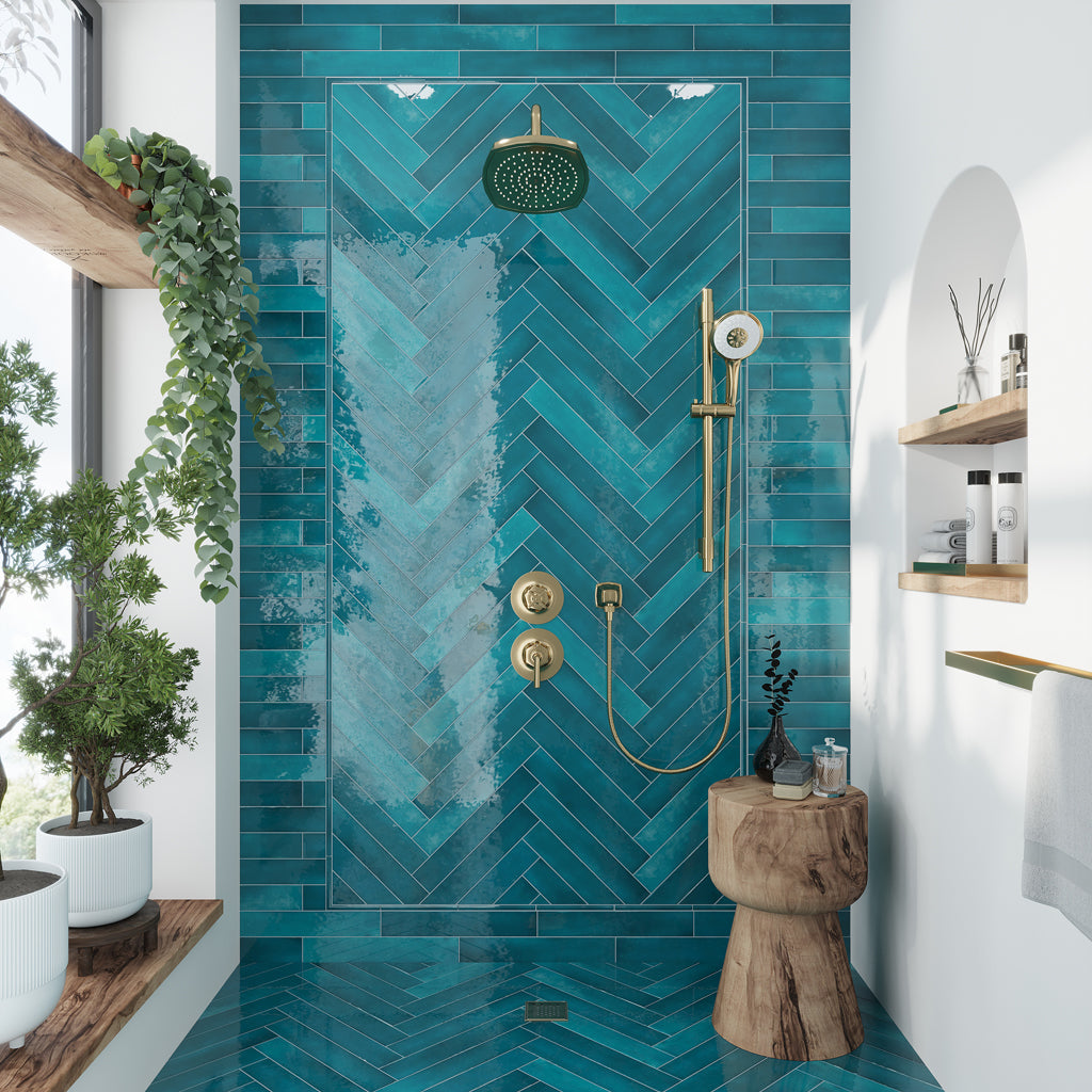 Teal Green 2.6x16 Glossy Ceramic Subway Tile (38 pack, 10.76 sq ft/case)