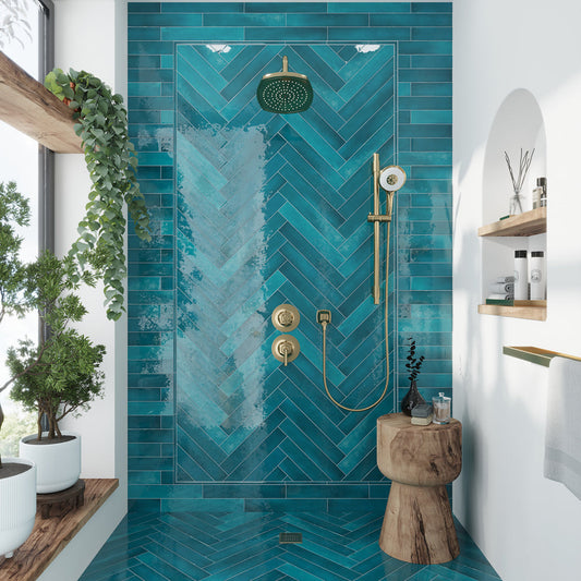 Teal Green 2.6x16 Glossy Ceramic Subway Tile (38 pack, 10.76 sq ft/case) - Sample