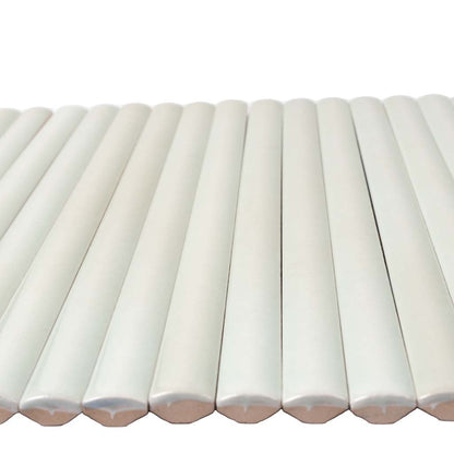 Tea Green 0.5x8 Glossy Ceramic Pencil Tile Trim (10 pack, 0.3 sq ft/case) - Sample