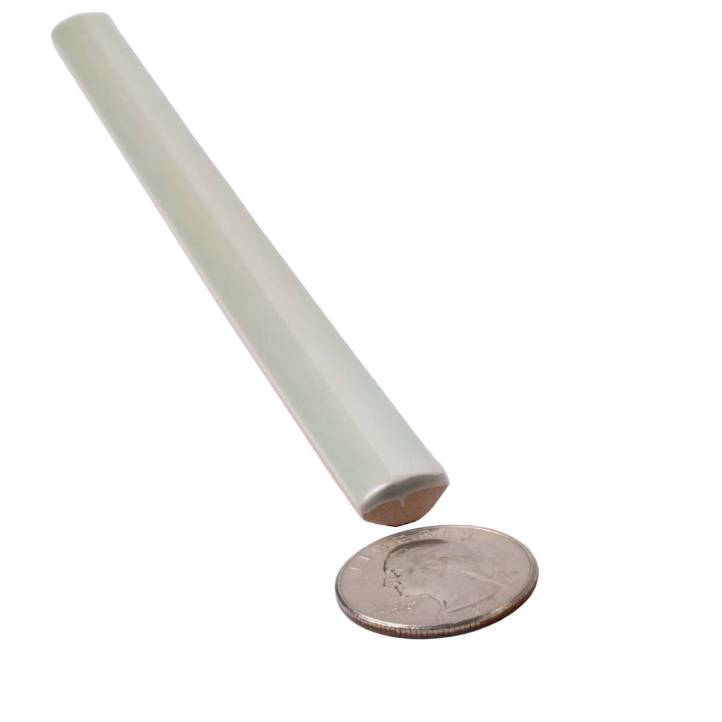 Tea Green 0.5x8 Glossy Ceramic Pencil Tile Trim (10 pack, 0.3 sq ft/case) - Sample