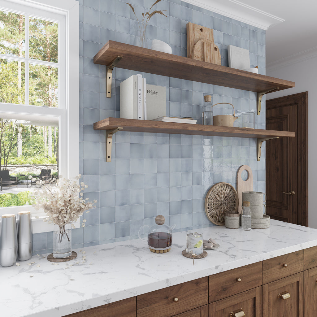 Silken 3.94 in. x 3.94 in. Glossy Benjamin Moore Smoke Ceramic Square Wall and Floor Tile-Sample