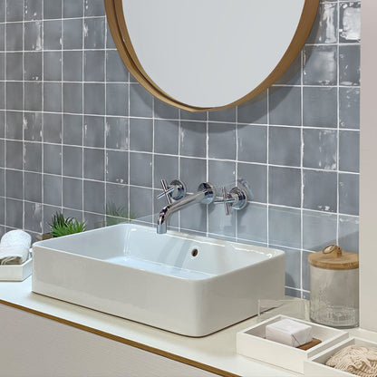 Silken 3.94 in. x 3.94 in. Glossy Benjamin Moore Smoke Ceramic Square Wall and Floor Tile-Sample