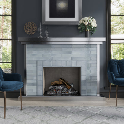 Silken 3.94 in. x 3.94 in. Glossy Benjamin Moore Smoke Ceramic Square Wall and Floor Tile-Sample