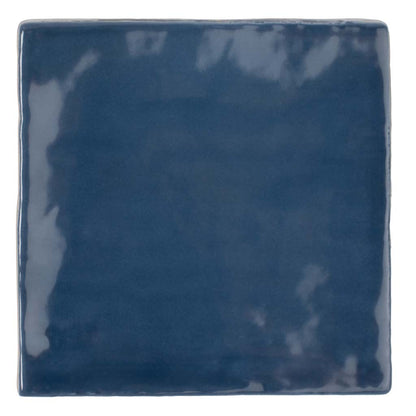 Navy Blue 4x4 Glossy Square Ceramic Tile (50 pack, 5.38 sq ft/case) - Sample