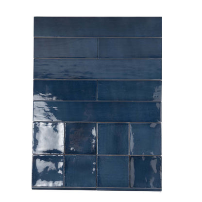 Navy Blue 4x4 Glossy Square Ceramic Tile (60 pack, 6.48 sq ft/case)