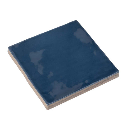 Navy Blue 4x4 Glossy Square Ceramic Tile (50 pack, 5.38 sq ft/case) - Sample