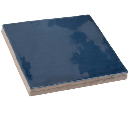 Navy Blue 4x4 Glossy Square Ceramic Tile (50 pack, 5.38 sq ft/case) - Sample