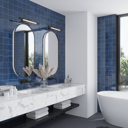 Navy Blue 4x4 Glossy Square Ceramic Tile (50 pack, 5.38 sq ft/case) - Sample