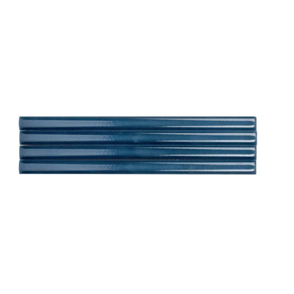 Navy Blue 0.5x8 Glossy Ceramic Pencil Tile Trim (10 pack, 0.3 sq ft/case) - Sample