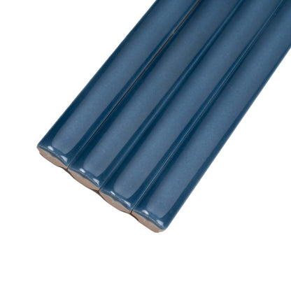 Navy Blue 0.5x8 Glossy Ceramic Pencil Tile Trim (10 pack, 0.3 sq ft/case) - Sample