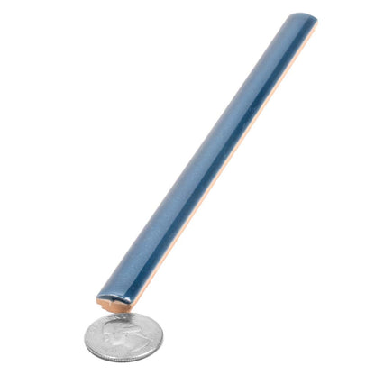Navy Blue 0.5x8 Glossy Ceramic Pencil Tile Trim (10 pack, 0.3 sq ft/case)