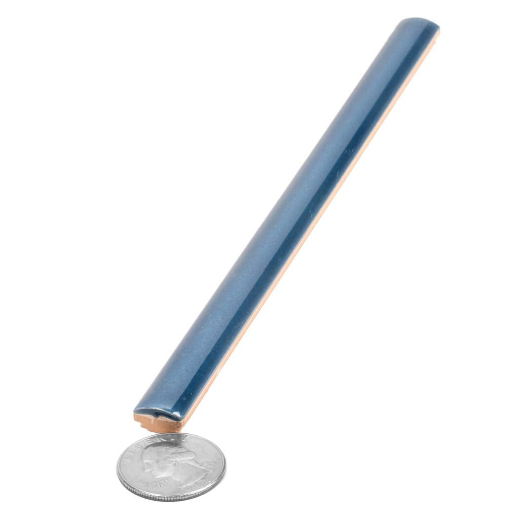 Navy Blue 0.5x8 Glossy Ceramic Pencil Tile Trim (10 pack, 0.3 sq ft/case) - Sample