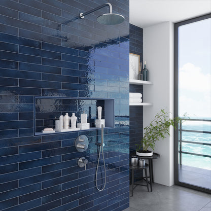 Navy Blue 2.6x16 Glossy Ceramic Subway Tile (38 pack, 10.76 sq ft/case)