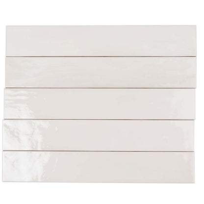 Ivory White 2.6x16 Glossy Ceramic Subway Tile (38 pack, 10.76 sq ft/case) - Sample