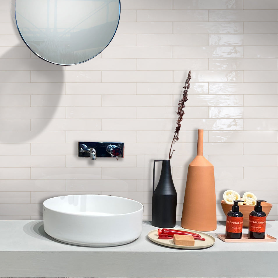 Ivory White 2.6x16 Glossy Ceramic Subway Tile (38 pack, 10.76 sq ft/case)