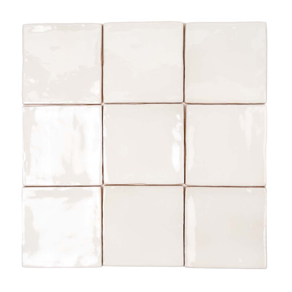 Ivory White 4x4 Glossy Square Ceramic Tile (60 pack, 6.46 sq ft/case)