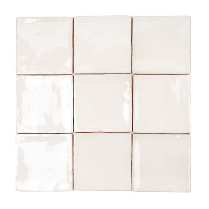 Ivory White 4x4 Glossy Square Ceramic Tile (60 pack, 6.46 sq ft/case) - Sample