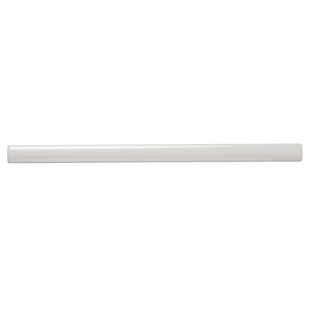 Ivory White 0.5x8 Glossy Ceramic Pencil Tile Trim (10 pack, 0.3 sq ft/case) - Sample