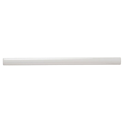 Ivory White 0.5x8 Glossy Ceramic Pencil Tile Trim (10 pack, 0.3 sq ft/case) - Sample