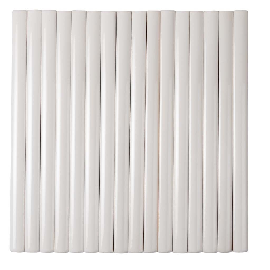 Ivory White 0.5x8 Glossy Ceramic Pencil Tile Trim (10 pack, 0.3 sq ft/case)