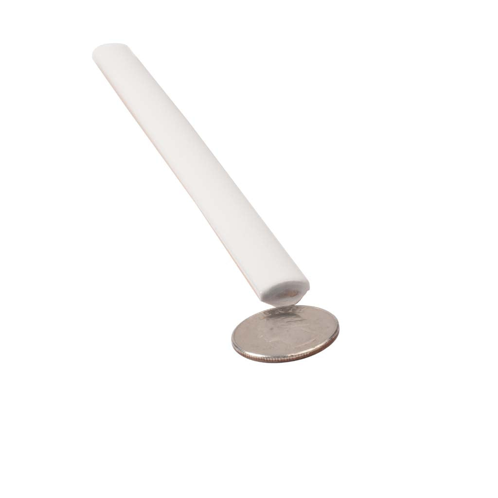 Ivory White 0.5x8 Glossy Ceramic Pencil Tile Trim (10 pack, 0.3 sq ft/case) - Sample