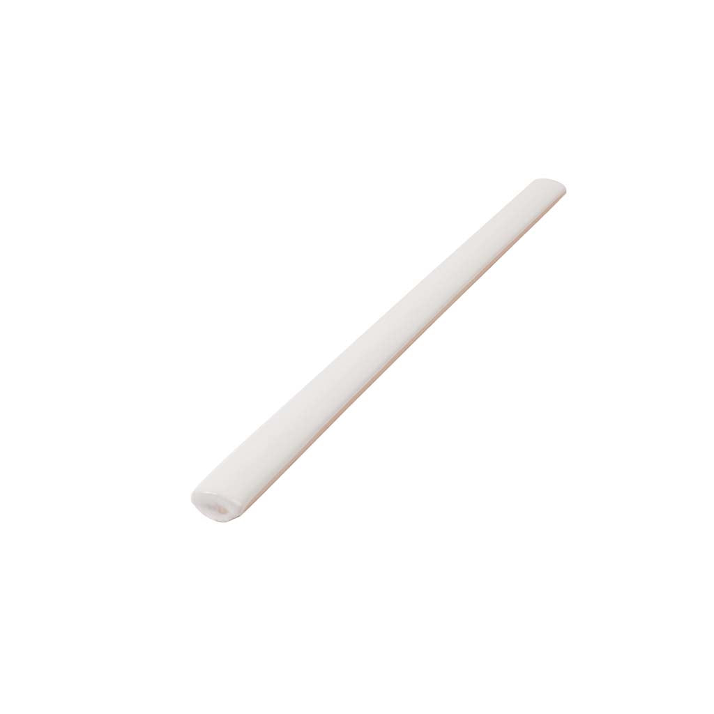 Ivory White 0.5x8 Glossy Ceramic Pencil Tile Trim (10 pack, 0.3 sq ft/case) - Sample