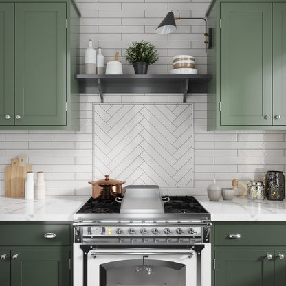 Ivory White 2.6x16 Glossy Ceramic Subway Tile (38 pack, 10.76 sq ft/case) - Sample