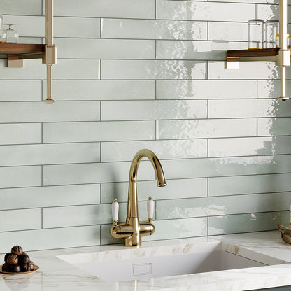 Tea Green 2.6x16 Glossy Ceramic Subway Tile (38 pack, 10.76 sq ft/case)