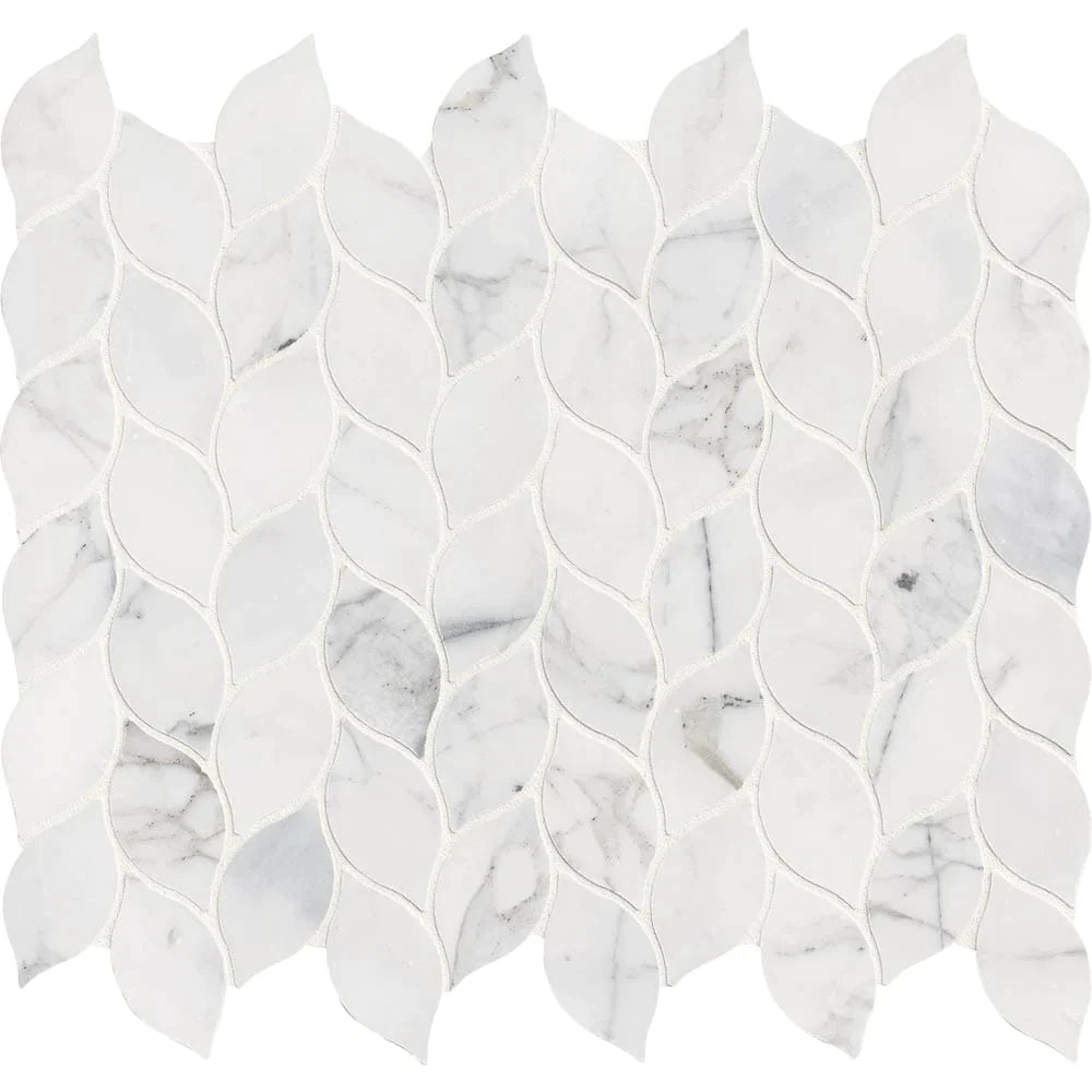 MSI Calacatta Blanco Polished Marble Mosaic Tile 11.62"x13.38"