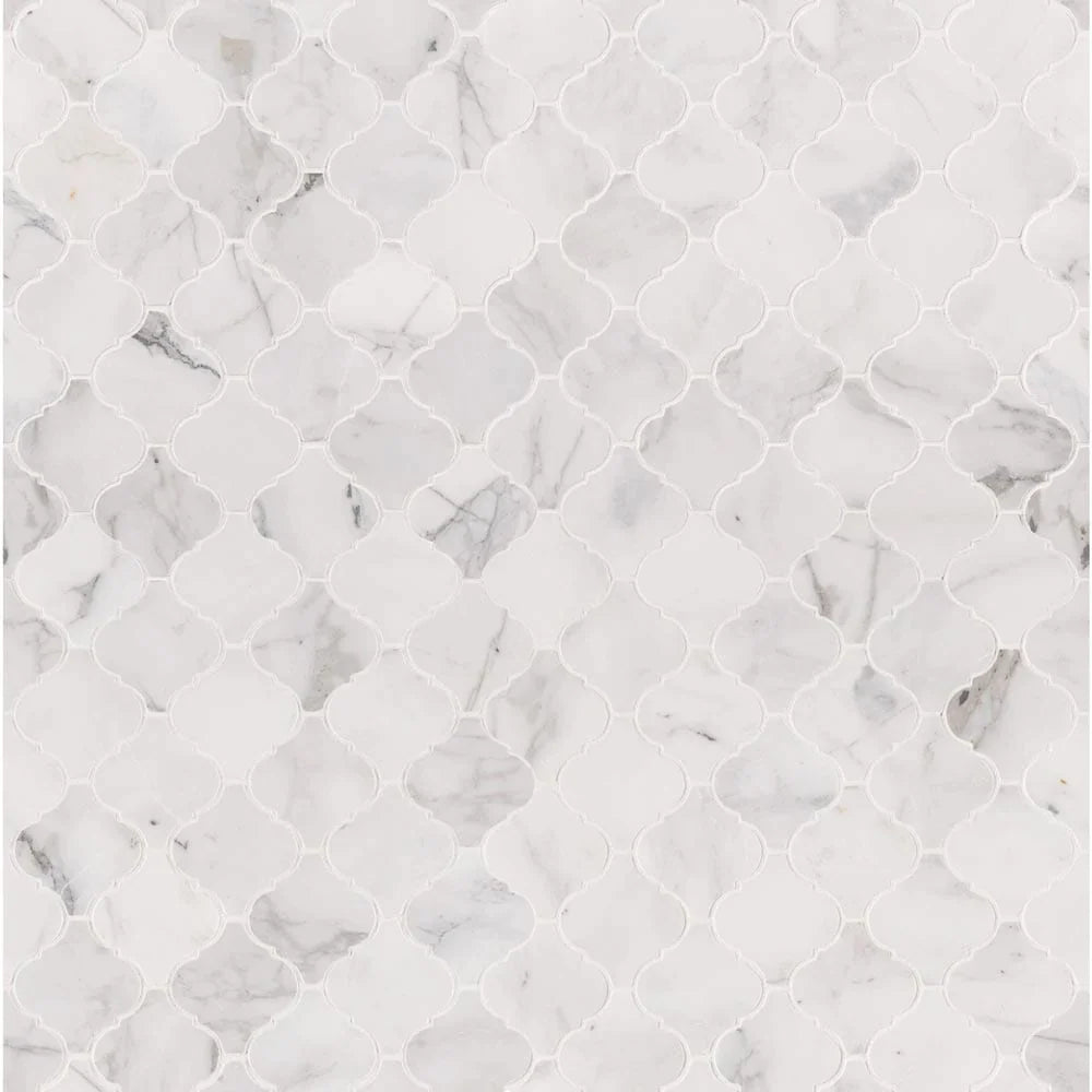 MSI Calacatta Cressa Arabesque Honed Marble Mosaic Tile 12"x12"