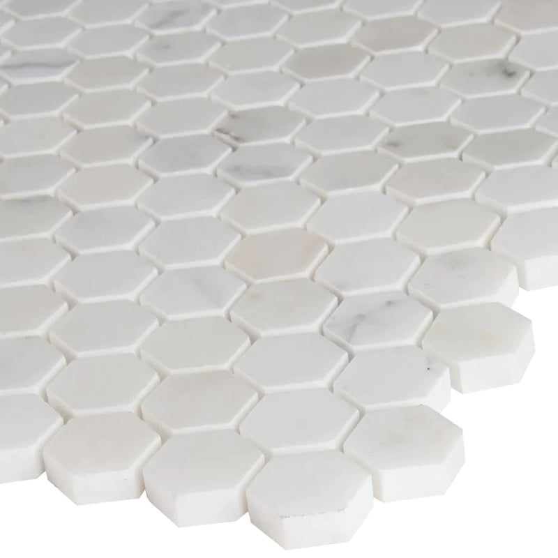 MSI Calacatta Gold 1" Hexagon Polished Marble Mosaic Tile 12"x12"