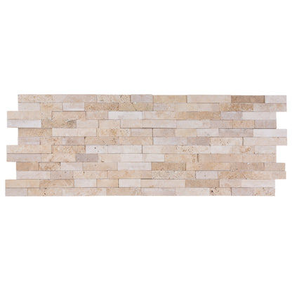 Camden Ivory Ledger 3D Panel 6"x24" Multi Surface Natural Travertine Wall Tile