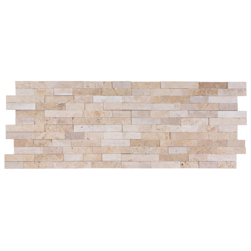 Camden Ivory Ledger 3D Panel 6"x24" Multi Surface Natural Travertine Wall Tile