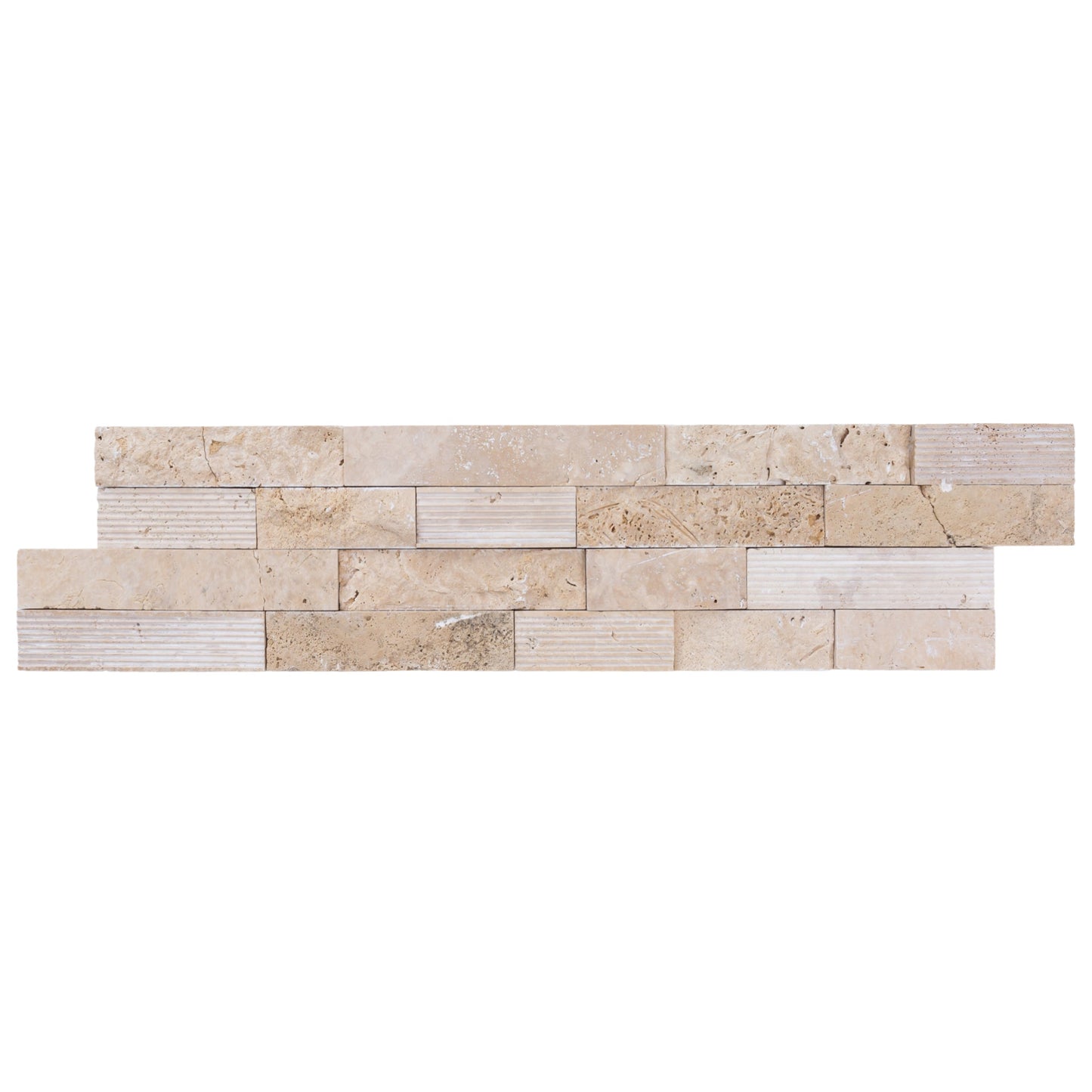 Camden Ivory Ledger 3D Panel 6"x24" Multi Surface Natural Travertine Wall Tile