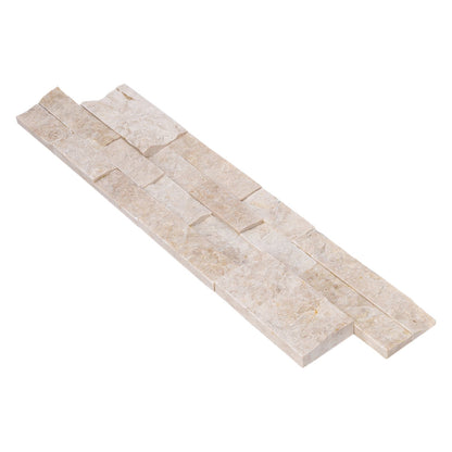 Cappuccino Marble 3D Ledger Panel 6"x24" – Split-Face Wall Tile, Full Truckload