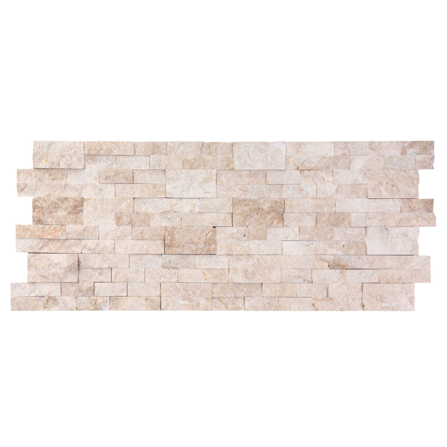 Cappuccino Ledger 3D Panel 6"x24" Split-face Natural Marble Wall Tile