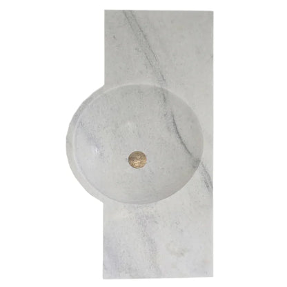 Carrara White Marble Above-vanity Wall-mount Bathroom Sink (W)16" (L)36" (H)5"